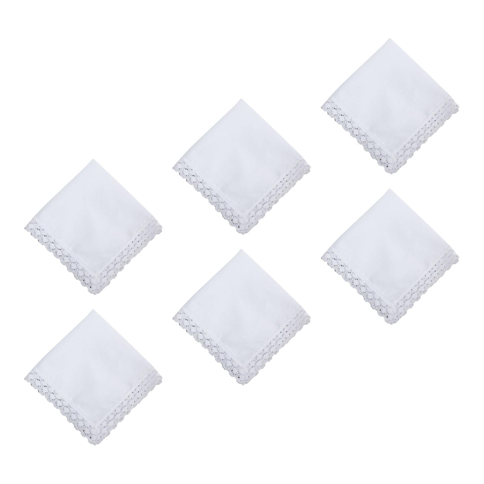 Handkerchief Cotton Men - 6 adet Saf Beyaz Dantel Mendil,