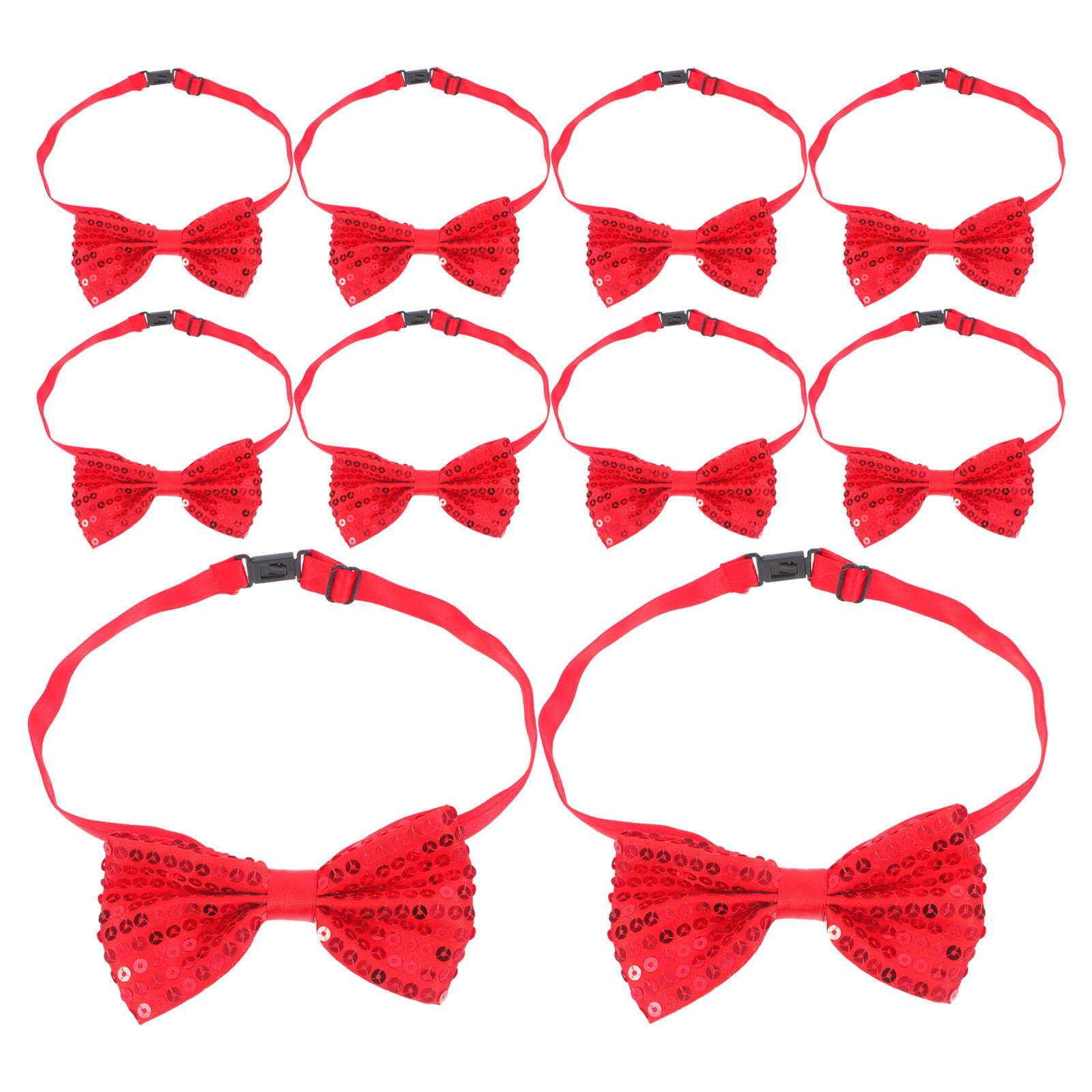 Bow Tie Pre Tied - 10 Adet Kırmızı Pullu Papyon Çocuklar